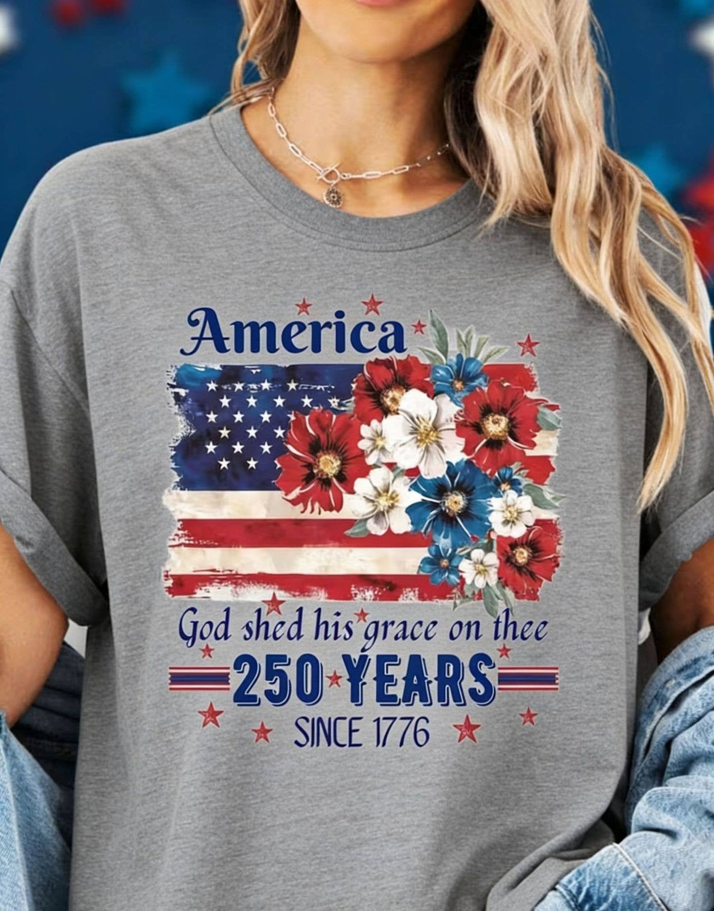 250th Floral Flag Cotton Tee