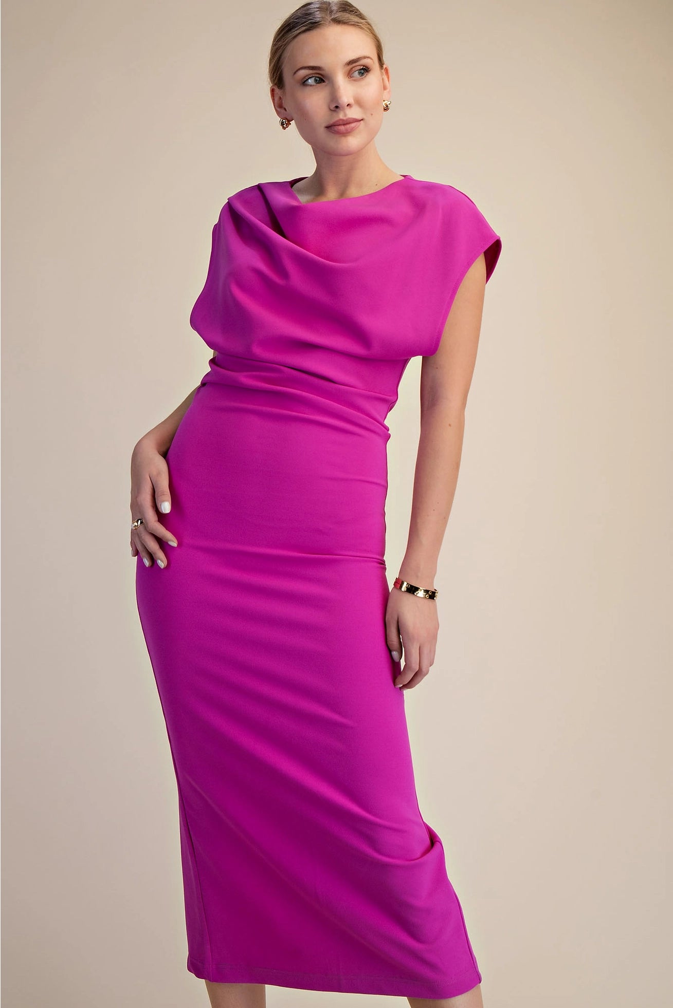 Long Draped Dress - The Season Boutique