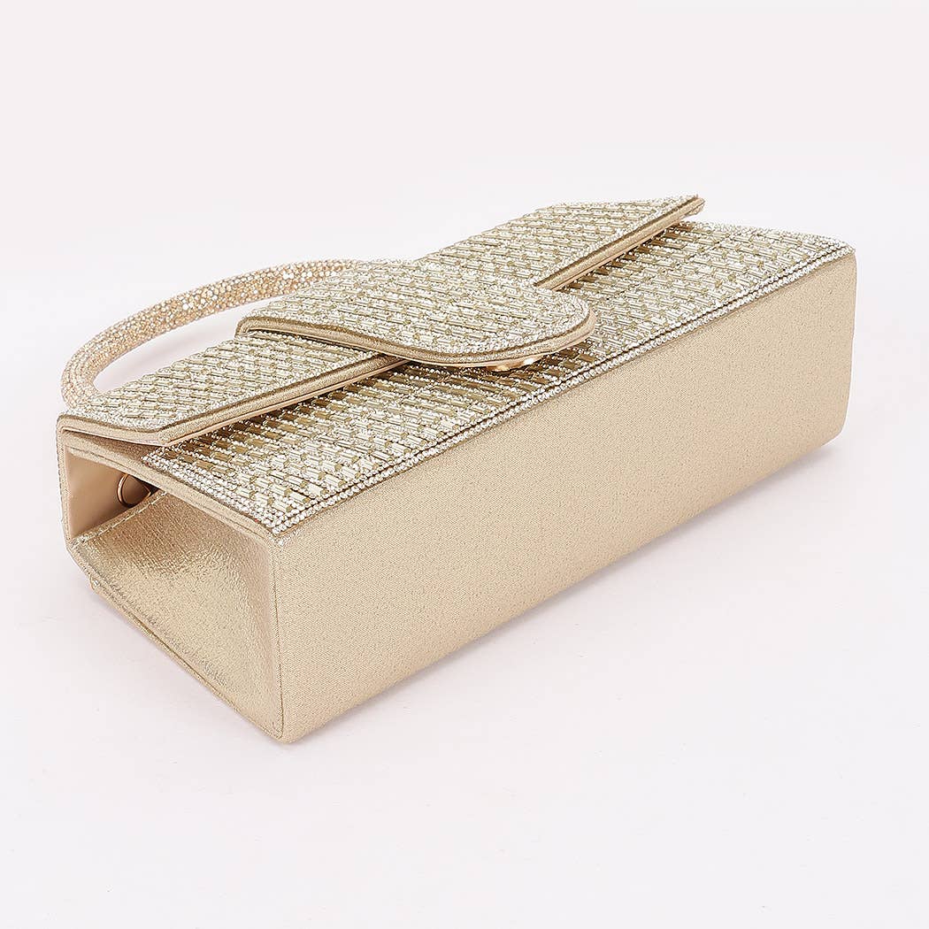 Rhinestone Party Clutch -gold