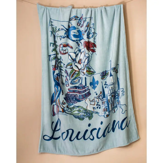 Coastal Louisiana Throw Blue