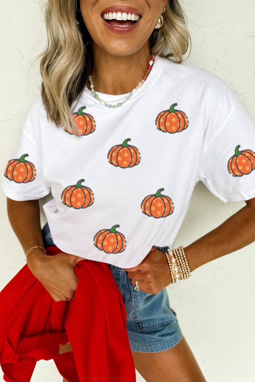 Sequined Star Pumpkin Tee