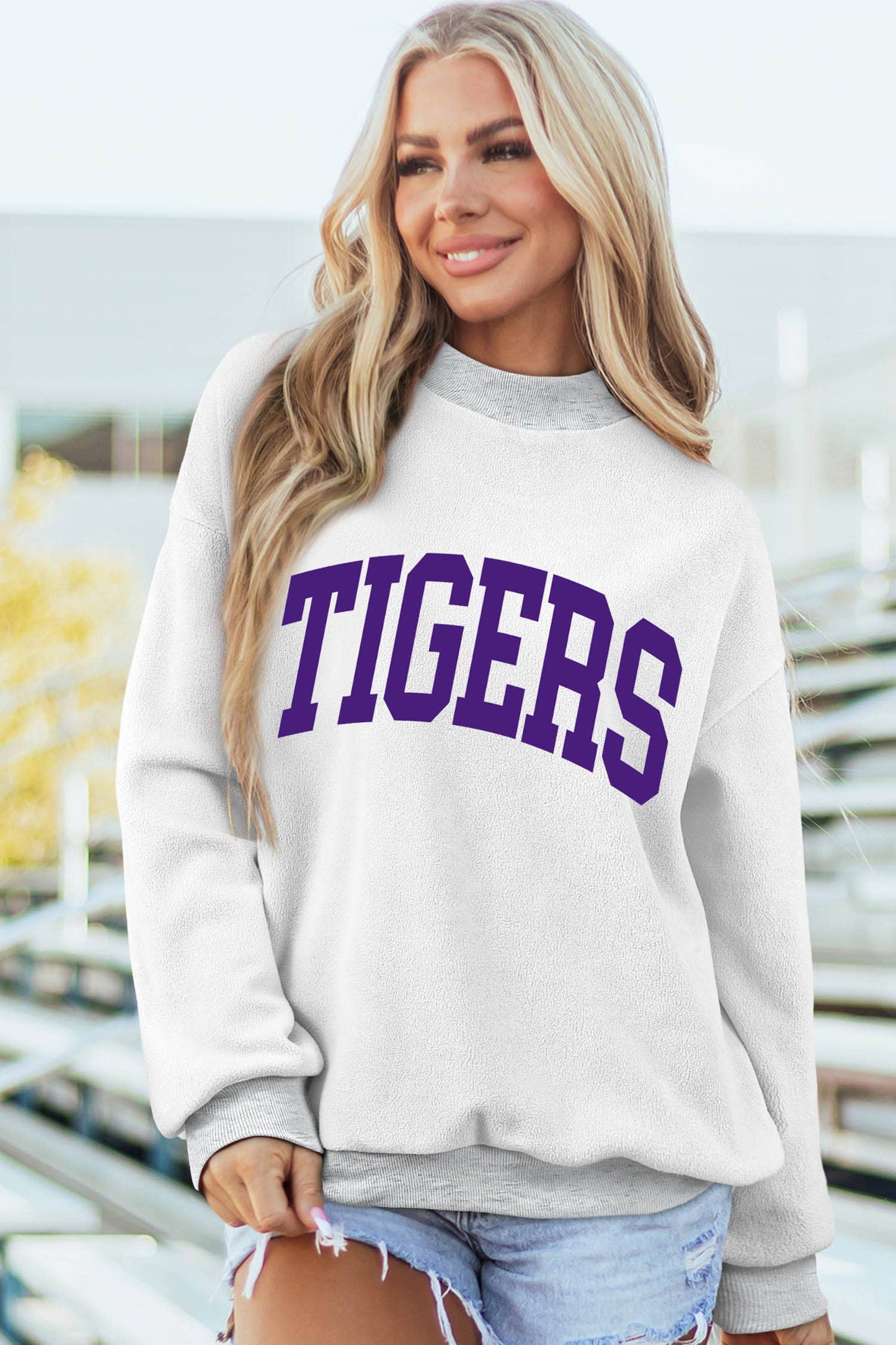 LOUISIANA TIGERS Mock Neck Reversible Sweatshirt