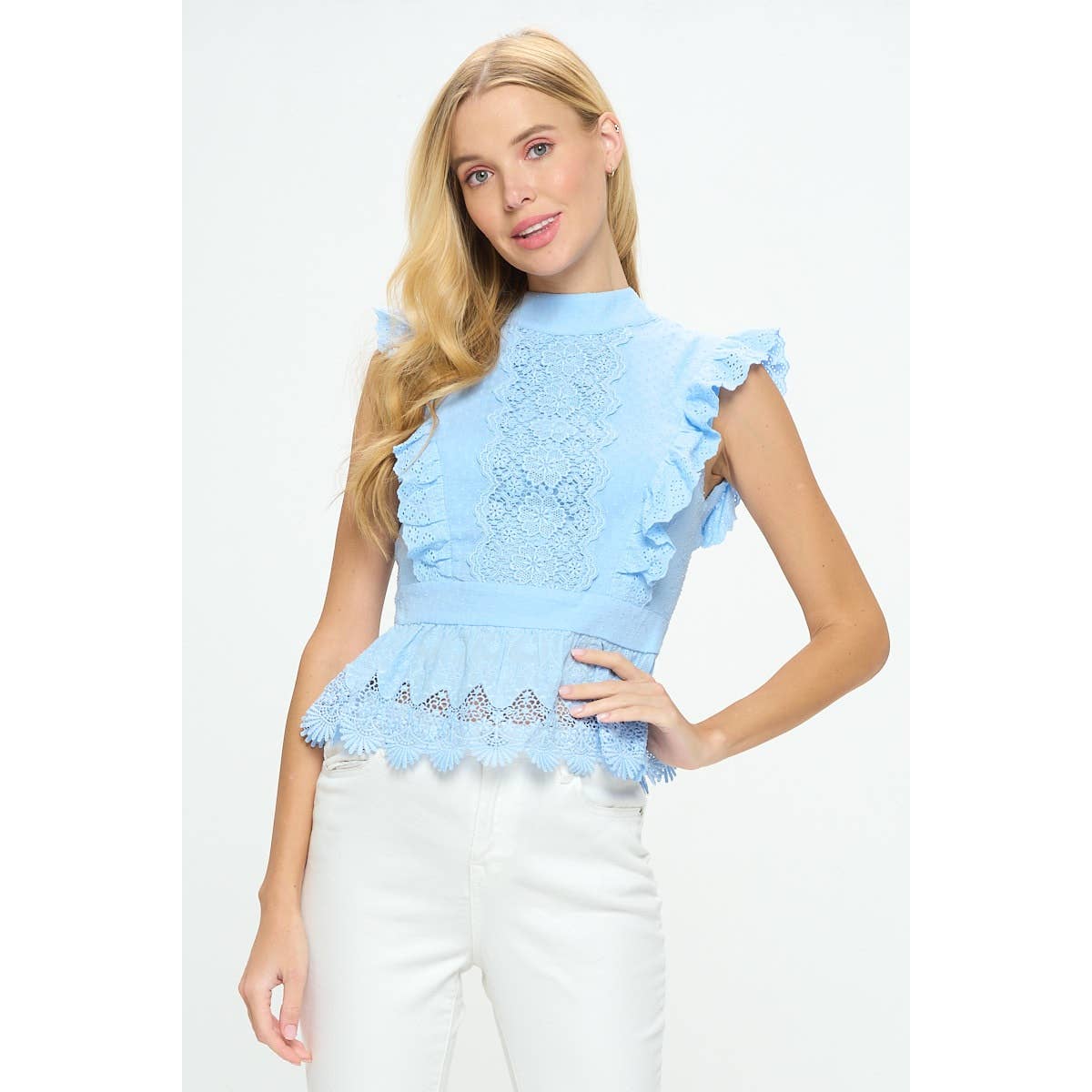 Lace Ruffled Babydoll Top