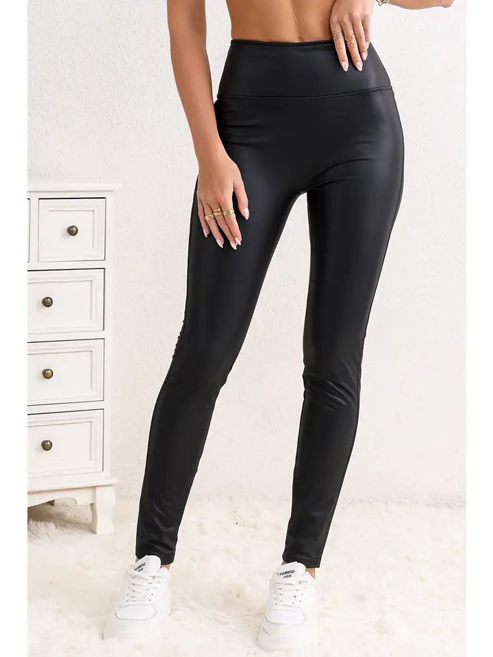 Black Faux Leather Skinny Leggings