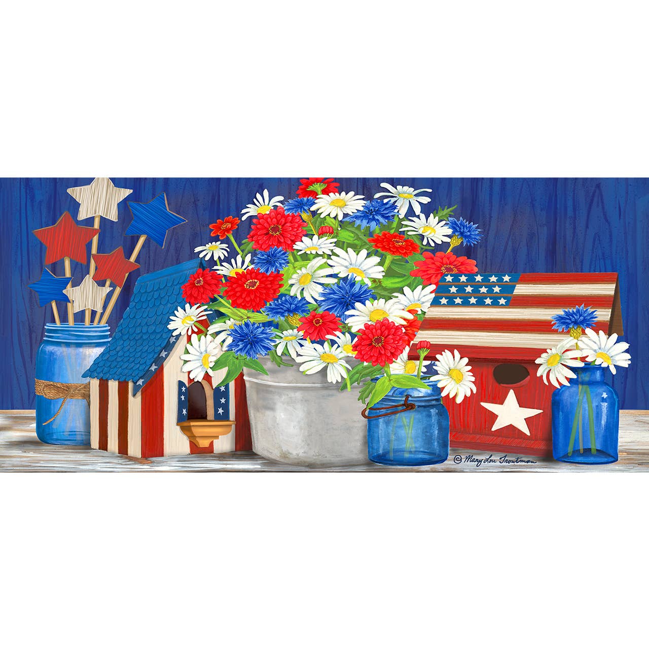 Red White and Blue Patriotic Mini Mat