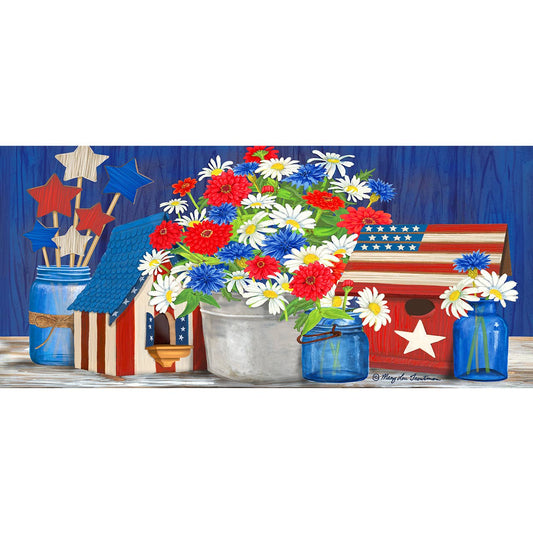 Red White and Blue Patriotic Mini Mat