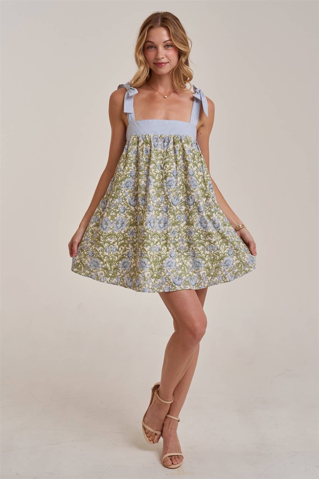 FLORAL BABYDOLL A LINE MINI DRESS - The Season Boutique