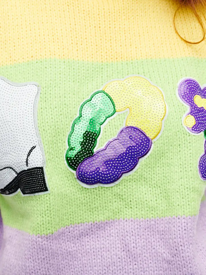 Mardi Gras Icon Sweater Vest - The Season Boutique