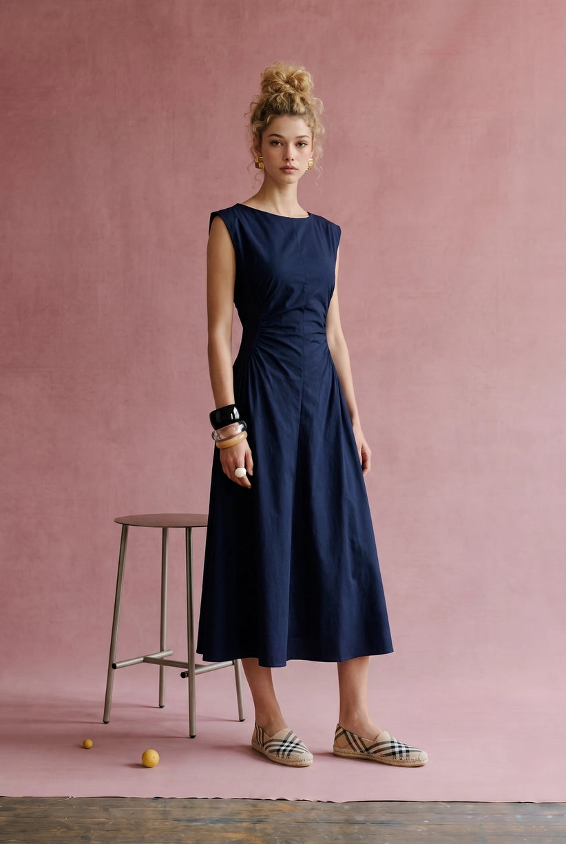 Ruched Waist Midi Dress