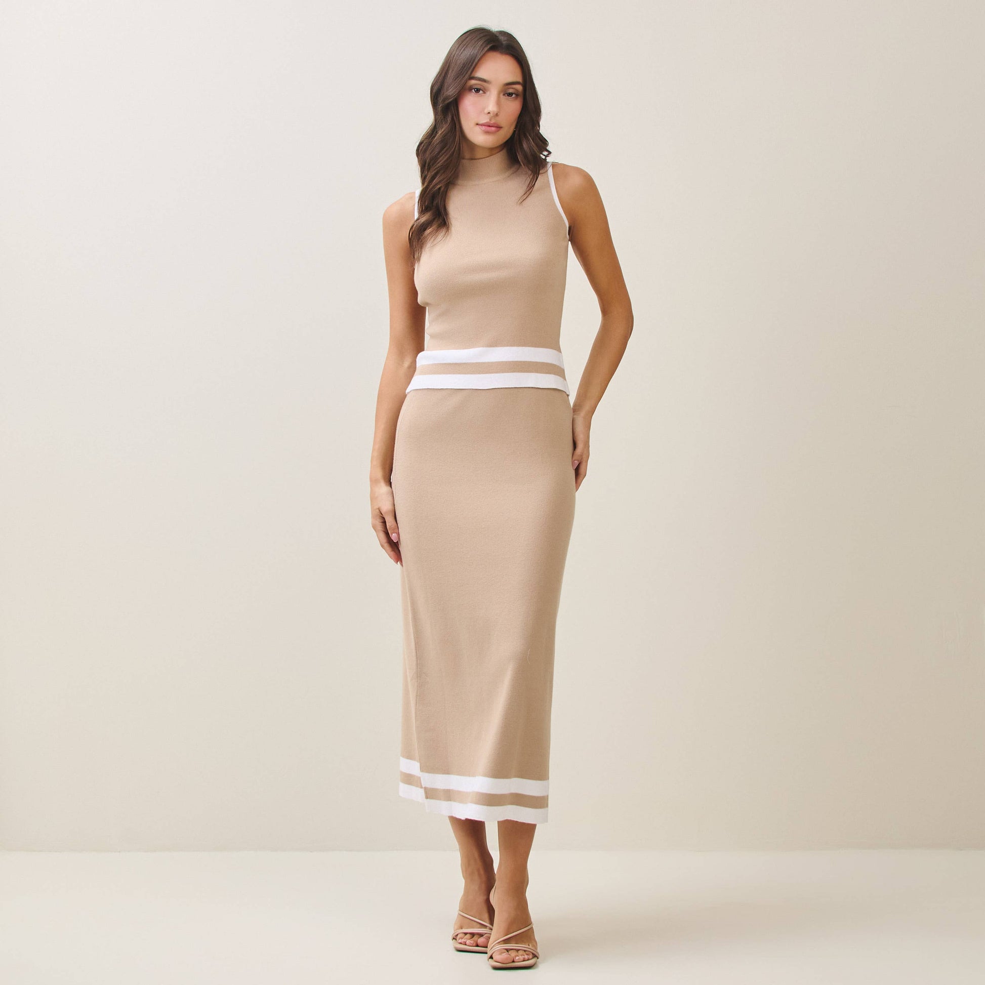 Mockneck knit top & skirt set - The Season Boutique