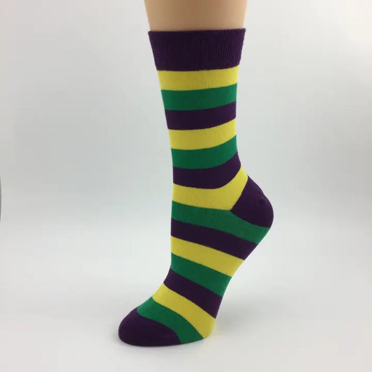 Traditional Mardi Gras Stripe Socks