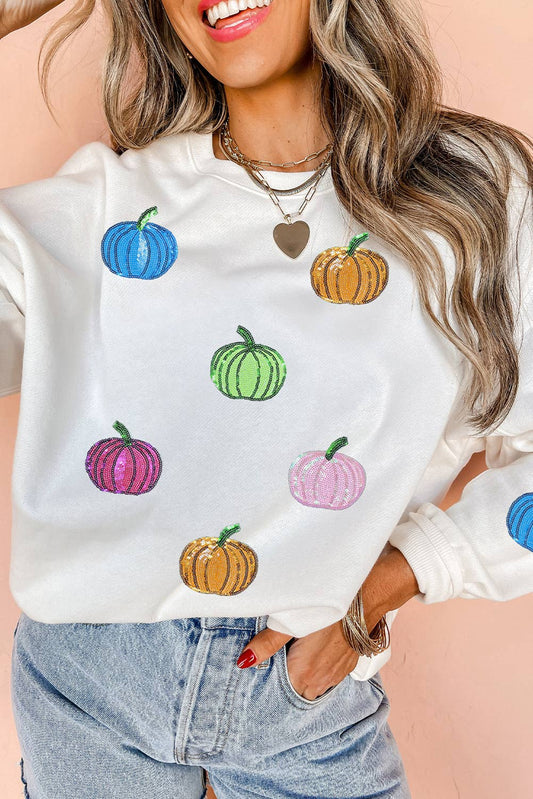 Sequin Pumpkin Sweatshirt