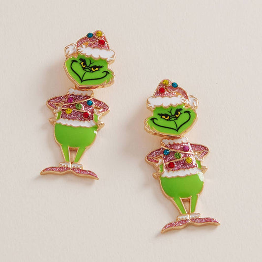Sparkly Grinch Earrings