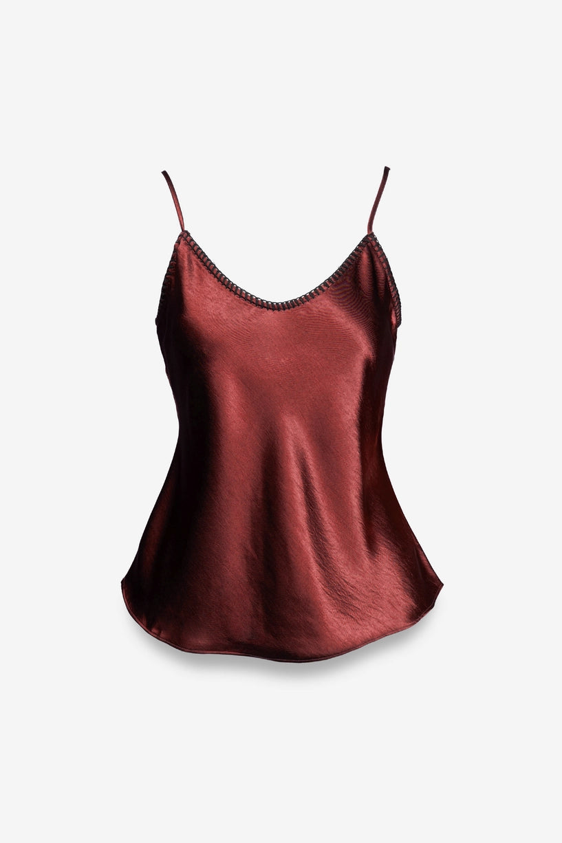 Whipstitch Satin Camisole