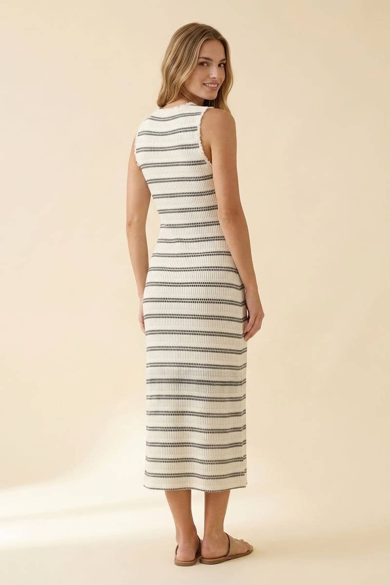 LACE MOCK NECK MIDI DRESS