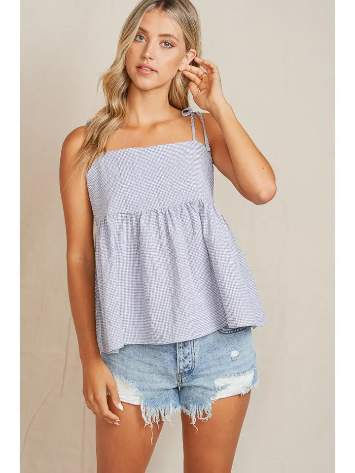 Grey Poplin Top