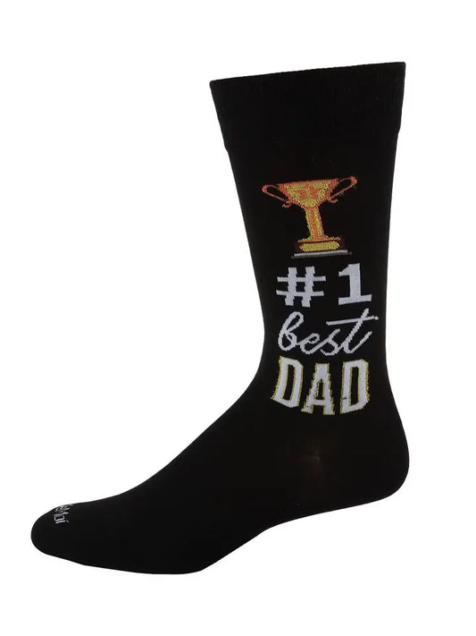#1 Dad Mens Bamboo Crew Sock