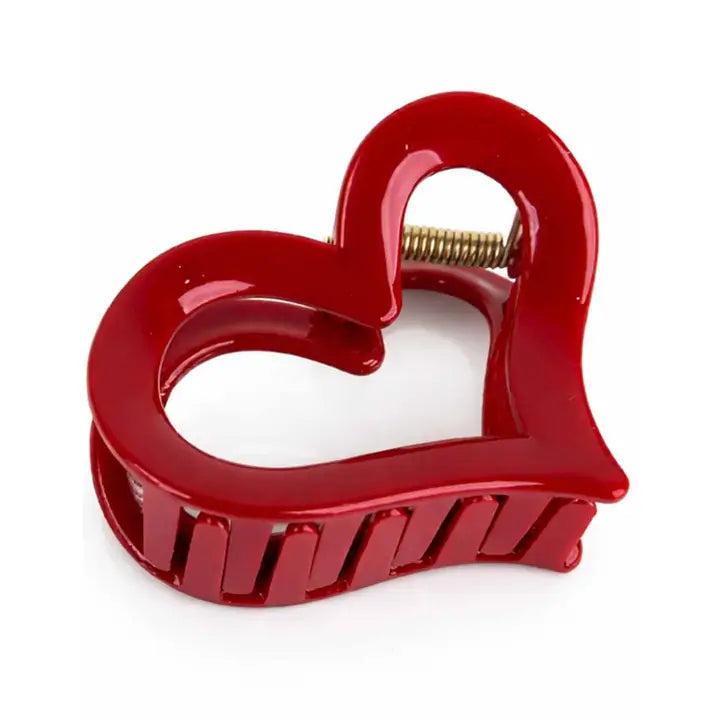 Valentine's Heart Acrylic Mini Hair Claw Clip
