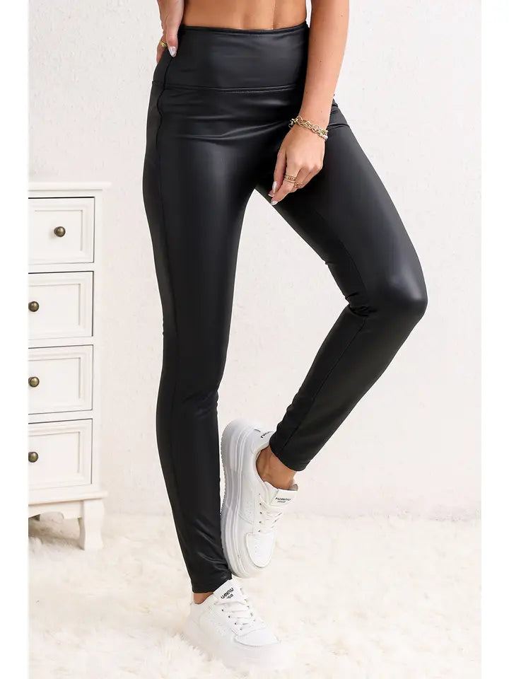 Black Faux Leather Skinny Leggings