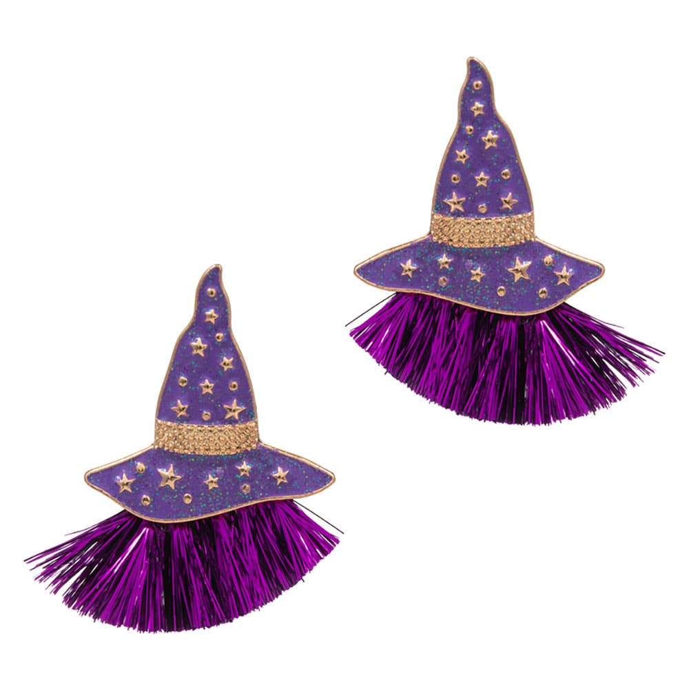 Witch Hat with Tassel Earrings