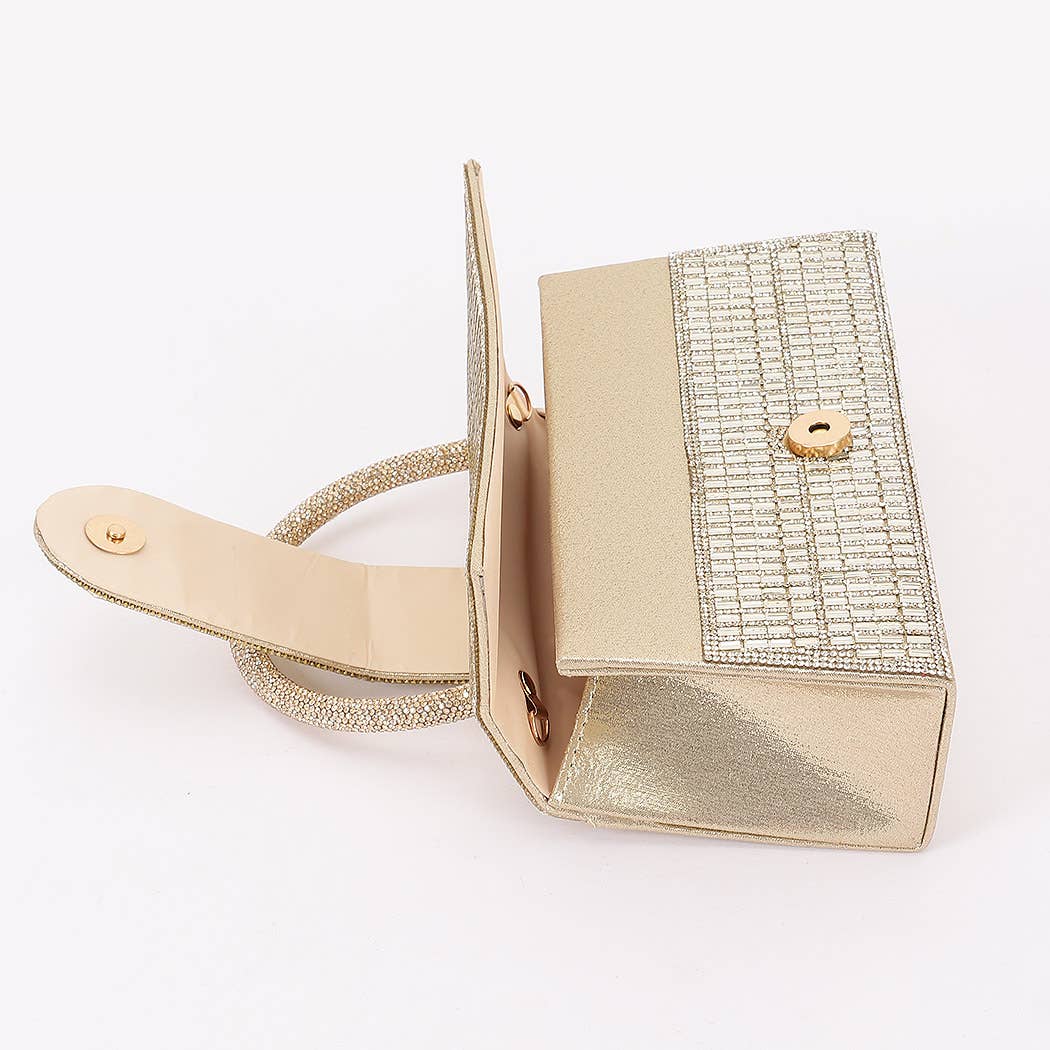 Rhinestone Party Clutch -gold