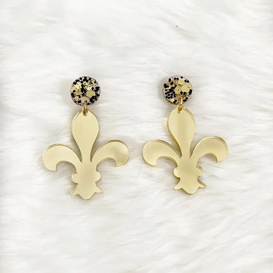 Gold Fleur De Lis Earrings