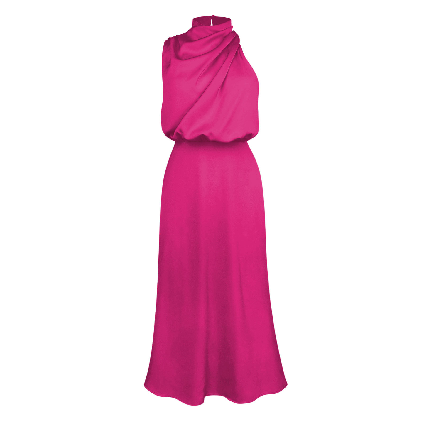 Elegant Sleeveless Satin Midi Dress - The Season Boutique