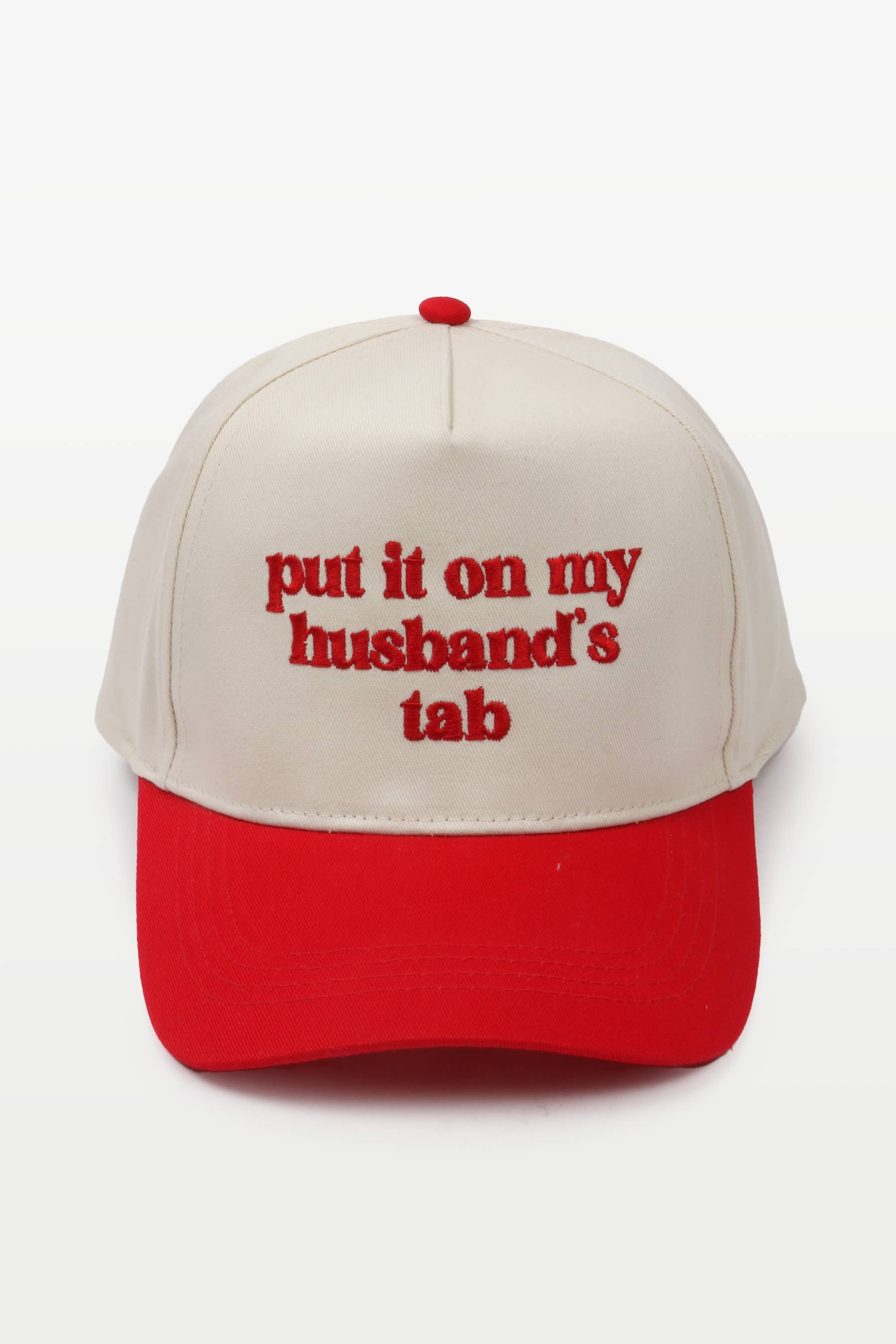 PUT IT ON MY HUSBAND'S TAB Embroidery Baseball Caps: Fuchsia - The Season Boutique