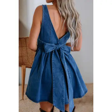 Bowknot Denim Dress
