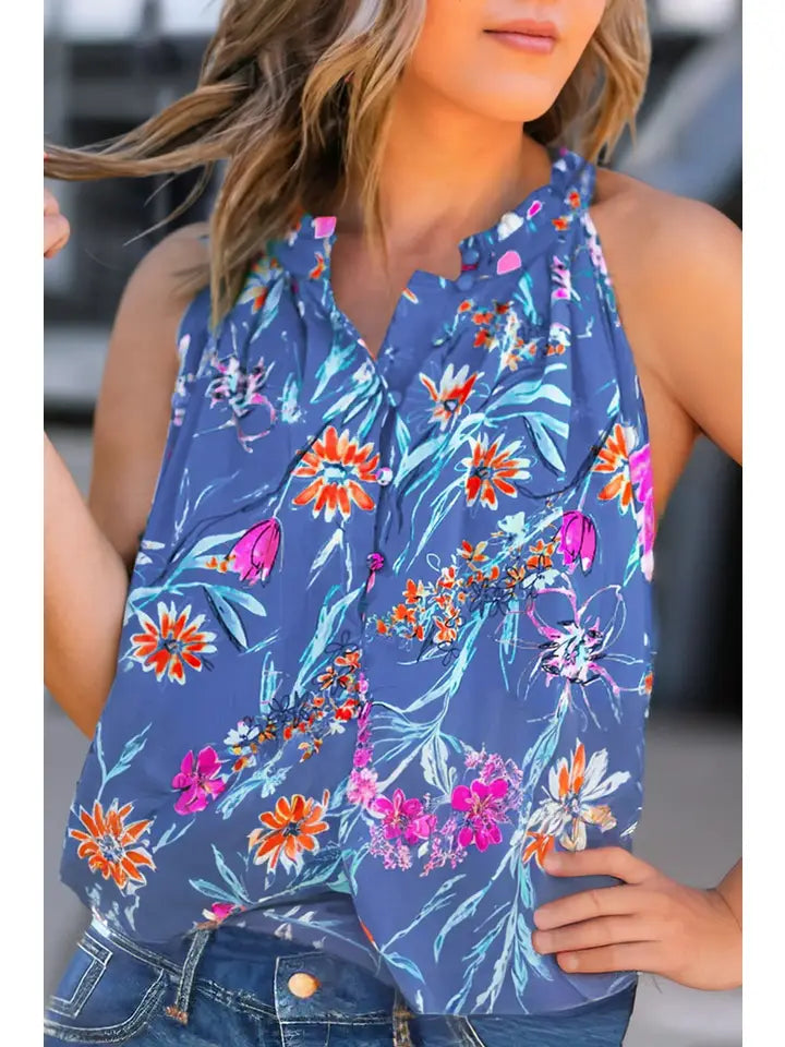 Floral Print Sleeveless Top