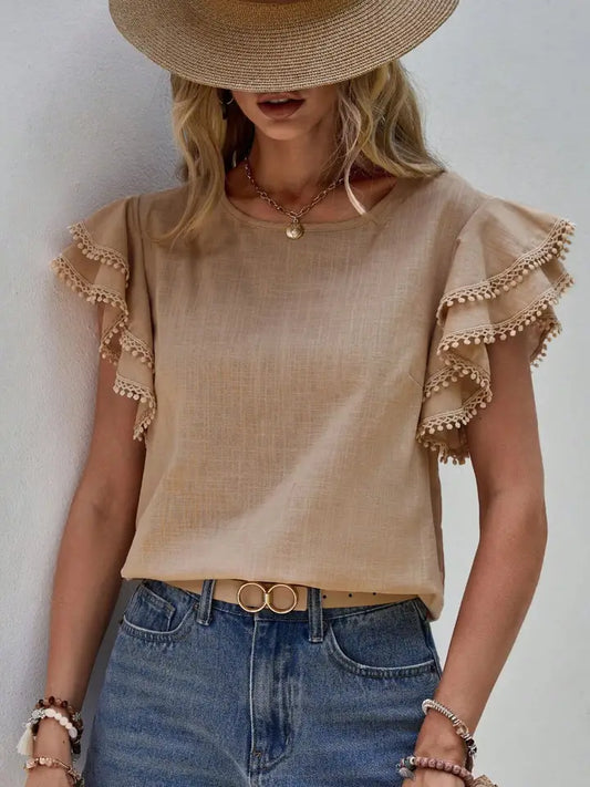 Ruffle Sleeved Top