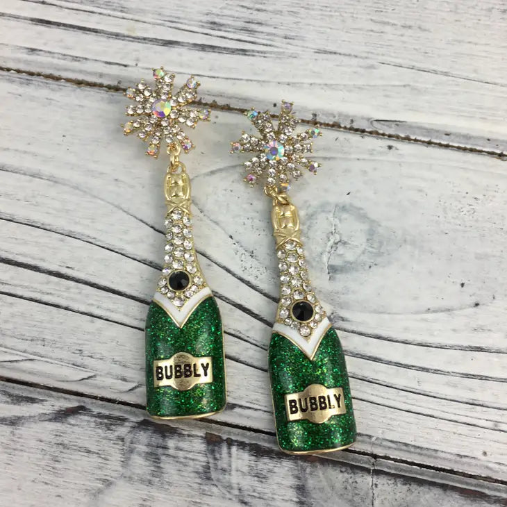 Rhinestone Glitter Champagne Earrings