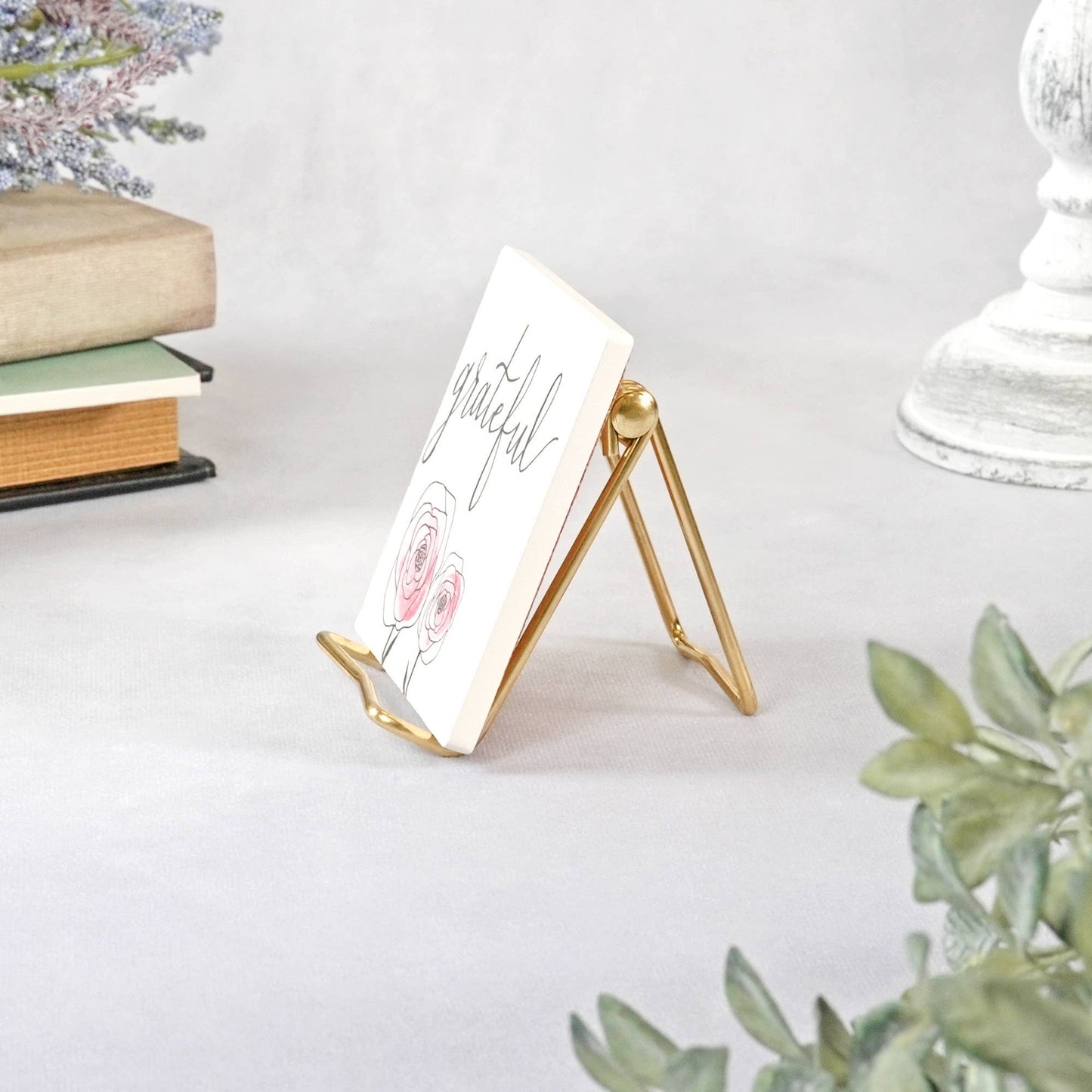 Bard's Folding Gold Wire Easel: 4" x 4" x 4.75" - The Season Boutique
