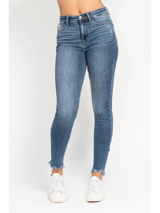 Hw Skinny w/ Destroy & Shark Bit Hem