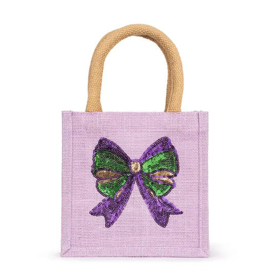 Mardi Bow Sequin Petite Gift Tote - The Season Boutique