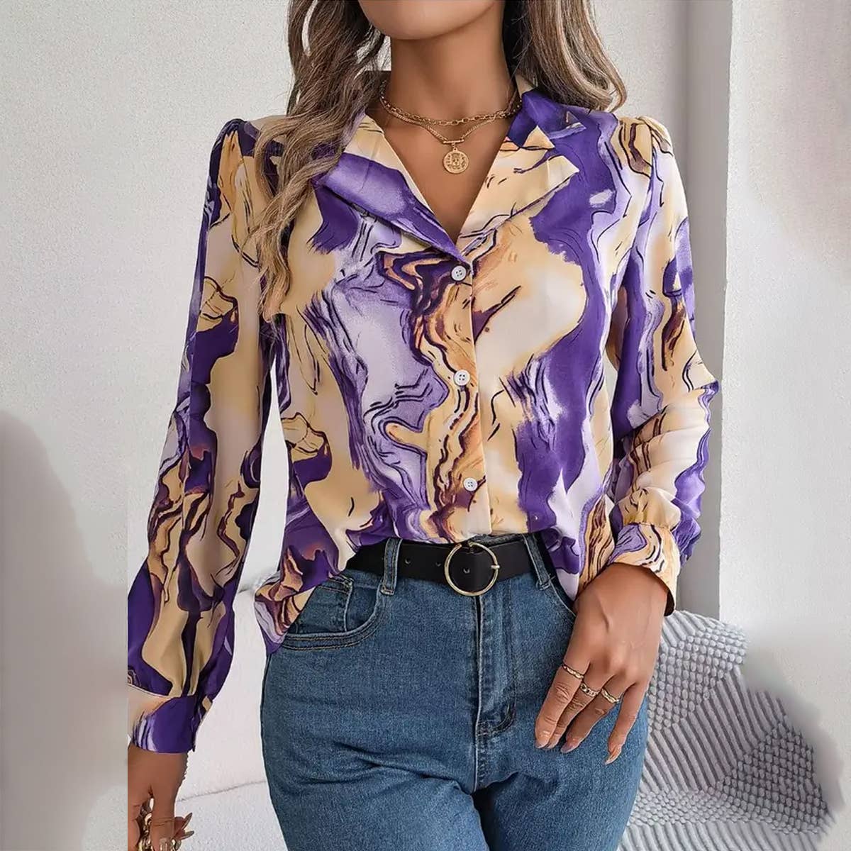 Marble Gameday Button Down