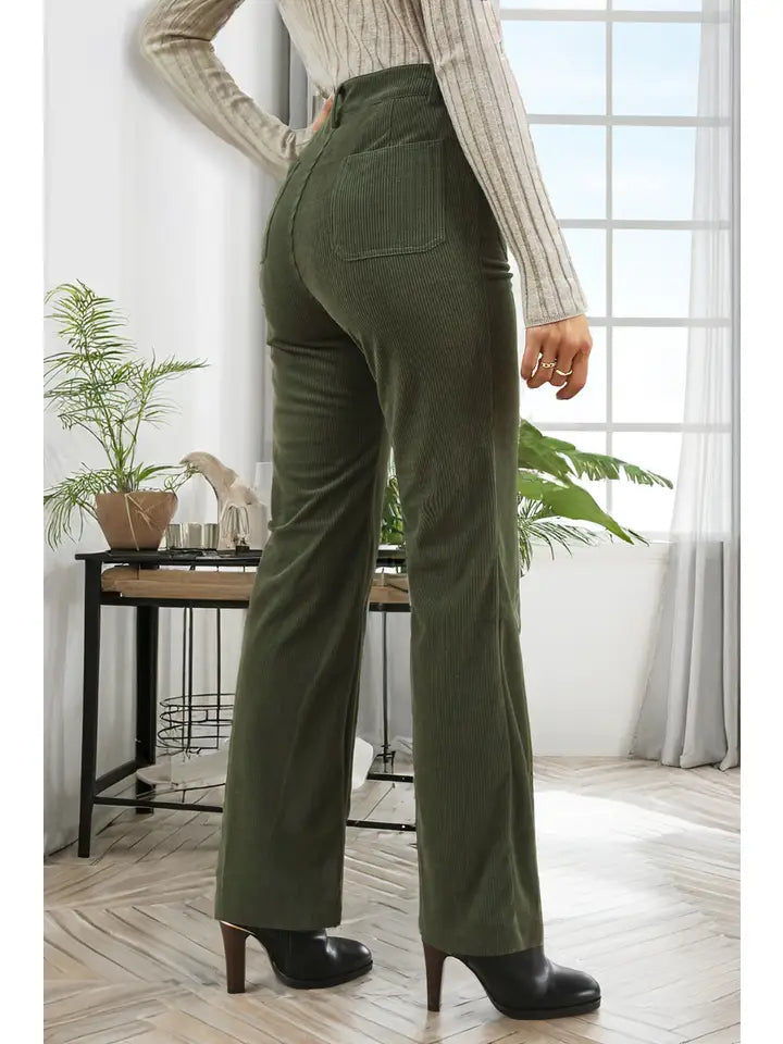 High Waist Corduroy Pants