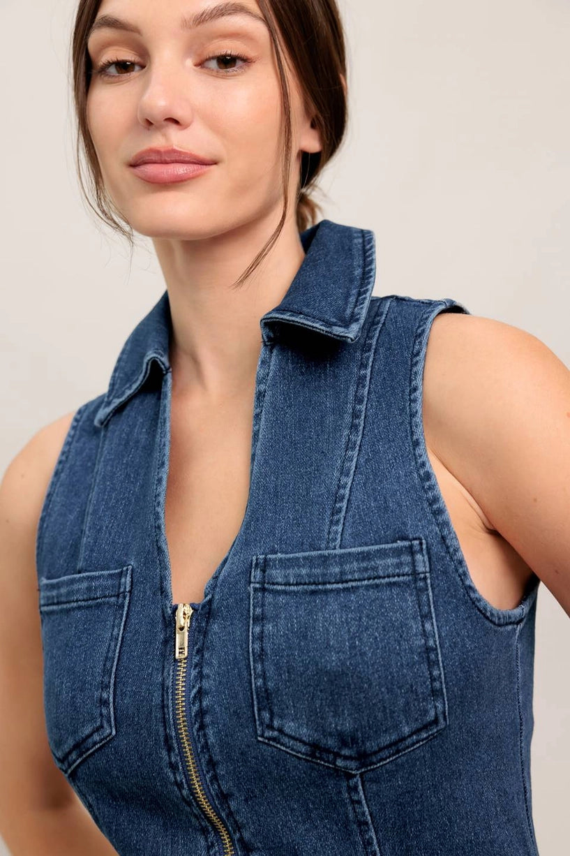 Washed Denim Midi Dress - The Season Boutique
