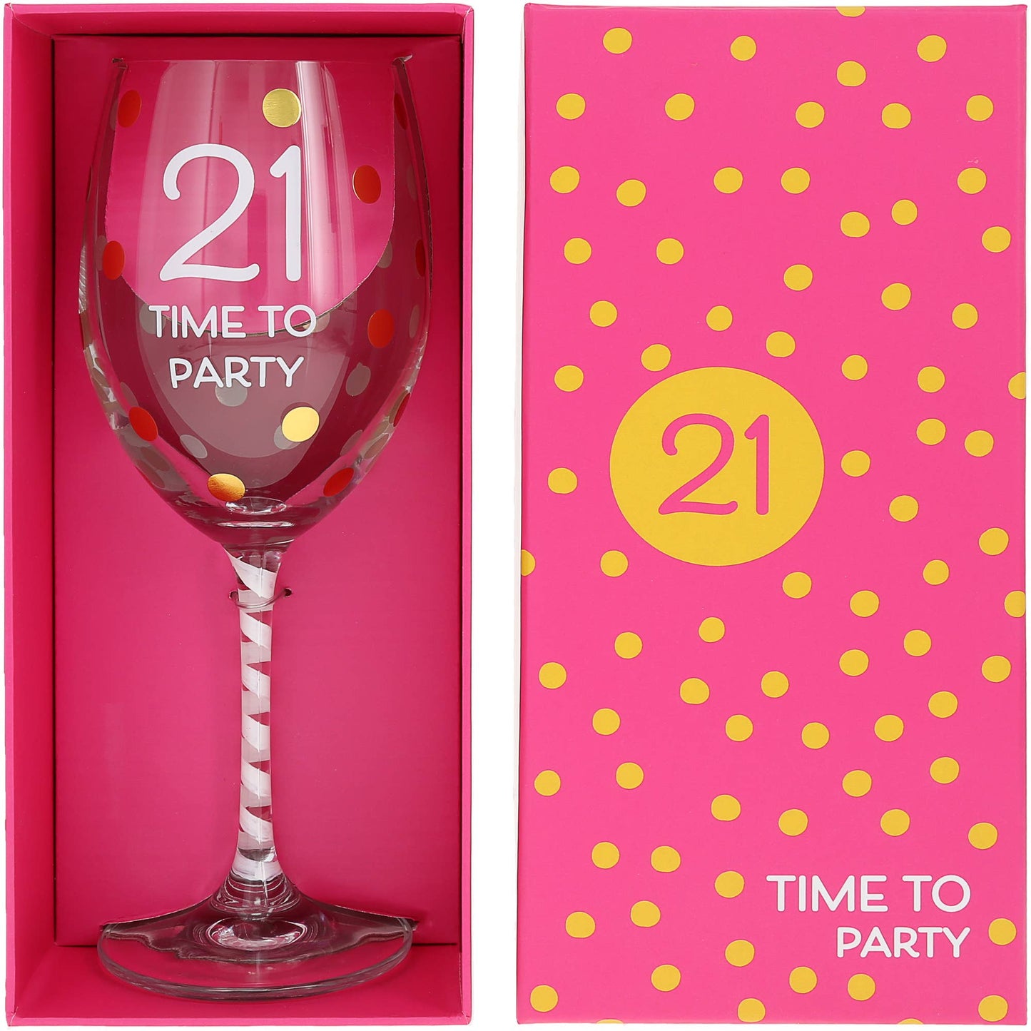 Gift Boxed 21st Birthday Wine Glass - The Season Boutique