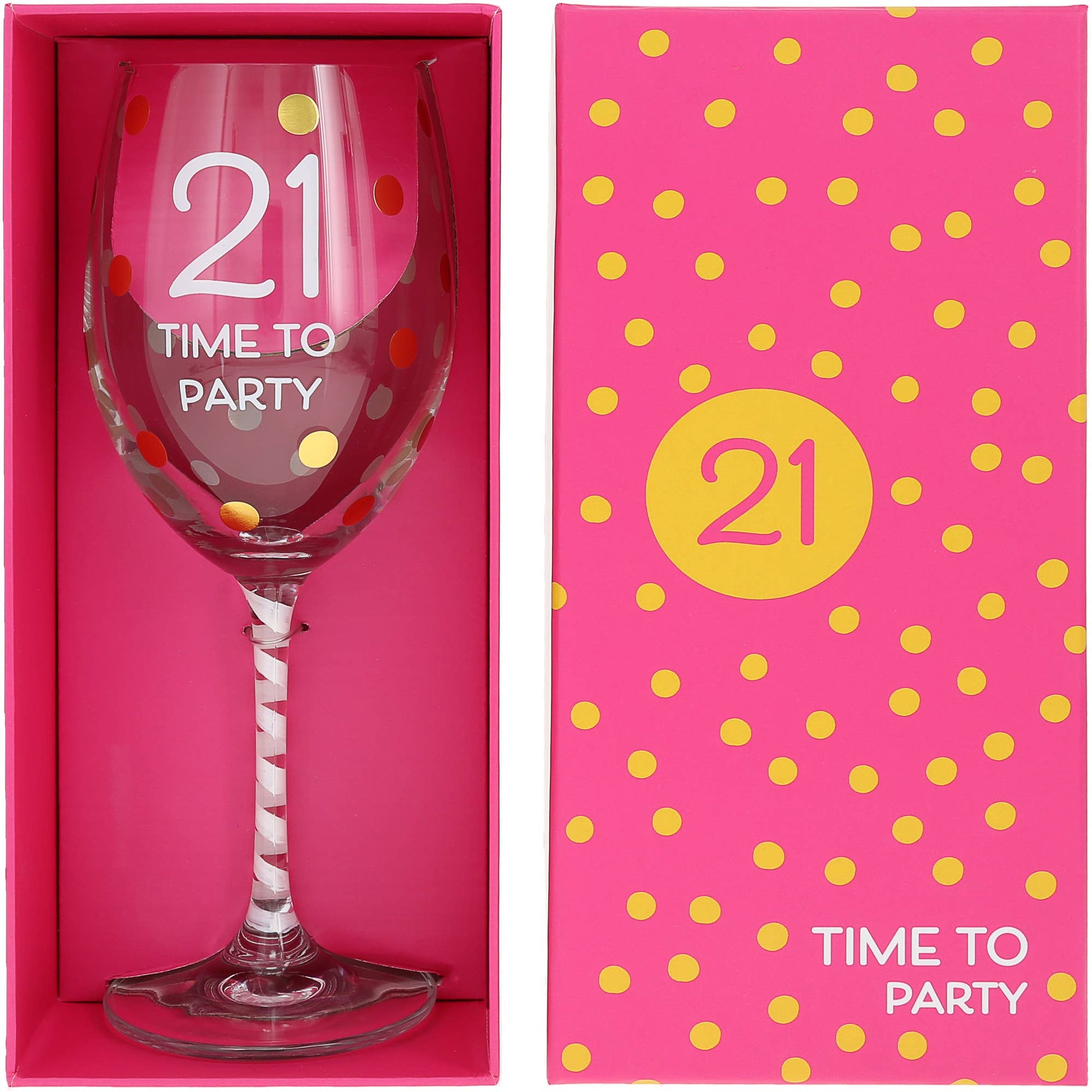 Gift Boxed 21st Birthday Wine Glass - The Season Boutique