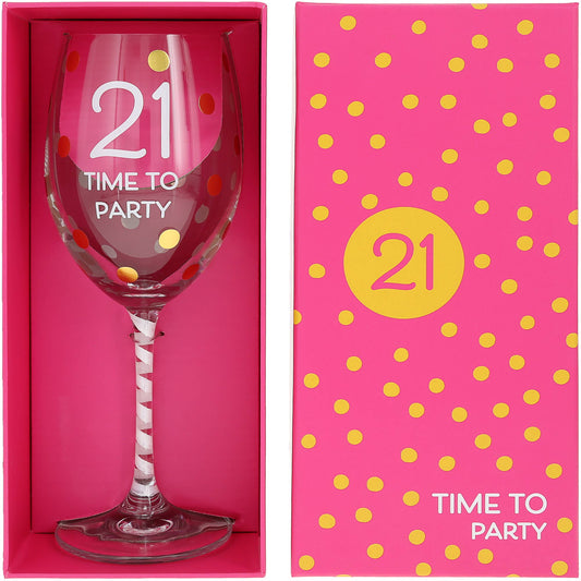 Gift Boxed 21st Birthday Wine Glass - The Season Boutique