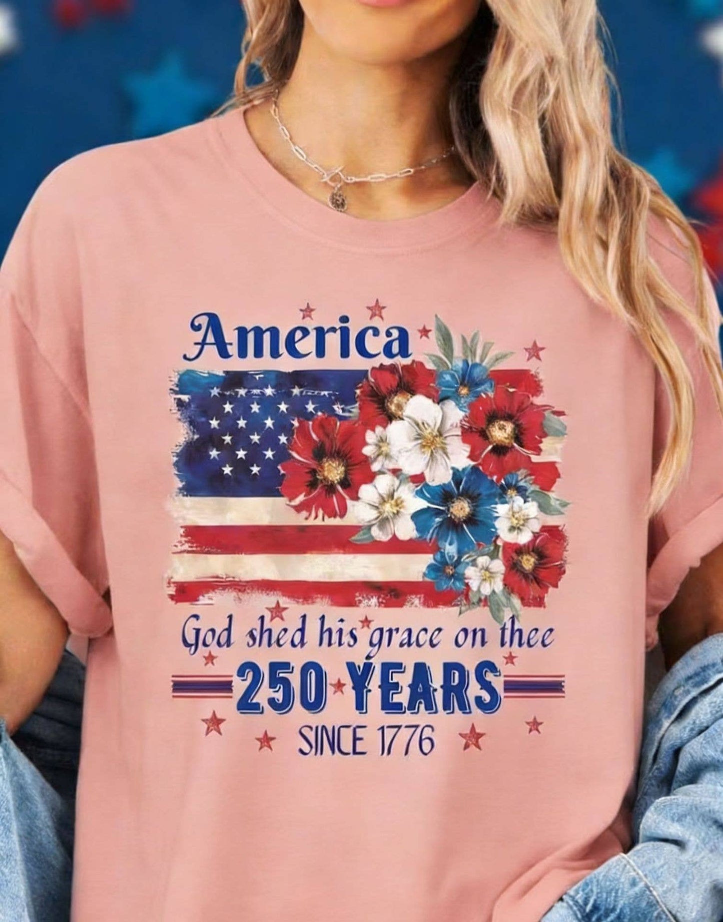 250th Floral Flag Cotton Tee