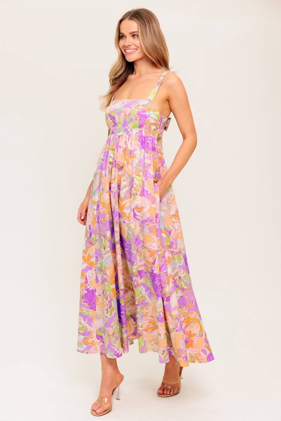 Printed Woven Midi Dress - The Season Boutique