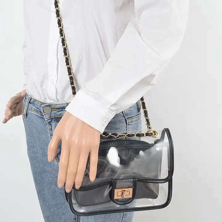 Transparent Crossbody Bag W/Pouch