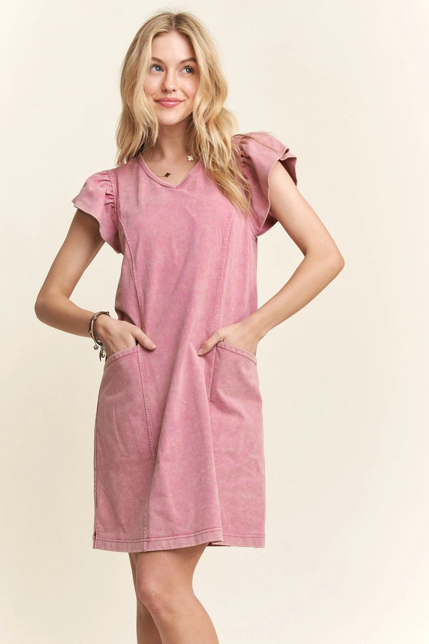 Mineral Washed Shift Dress