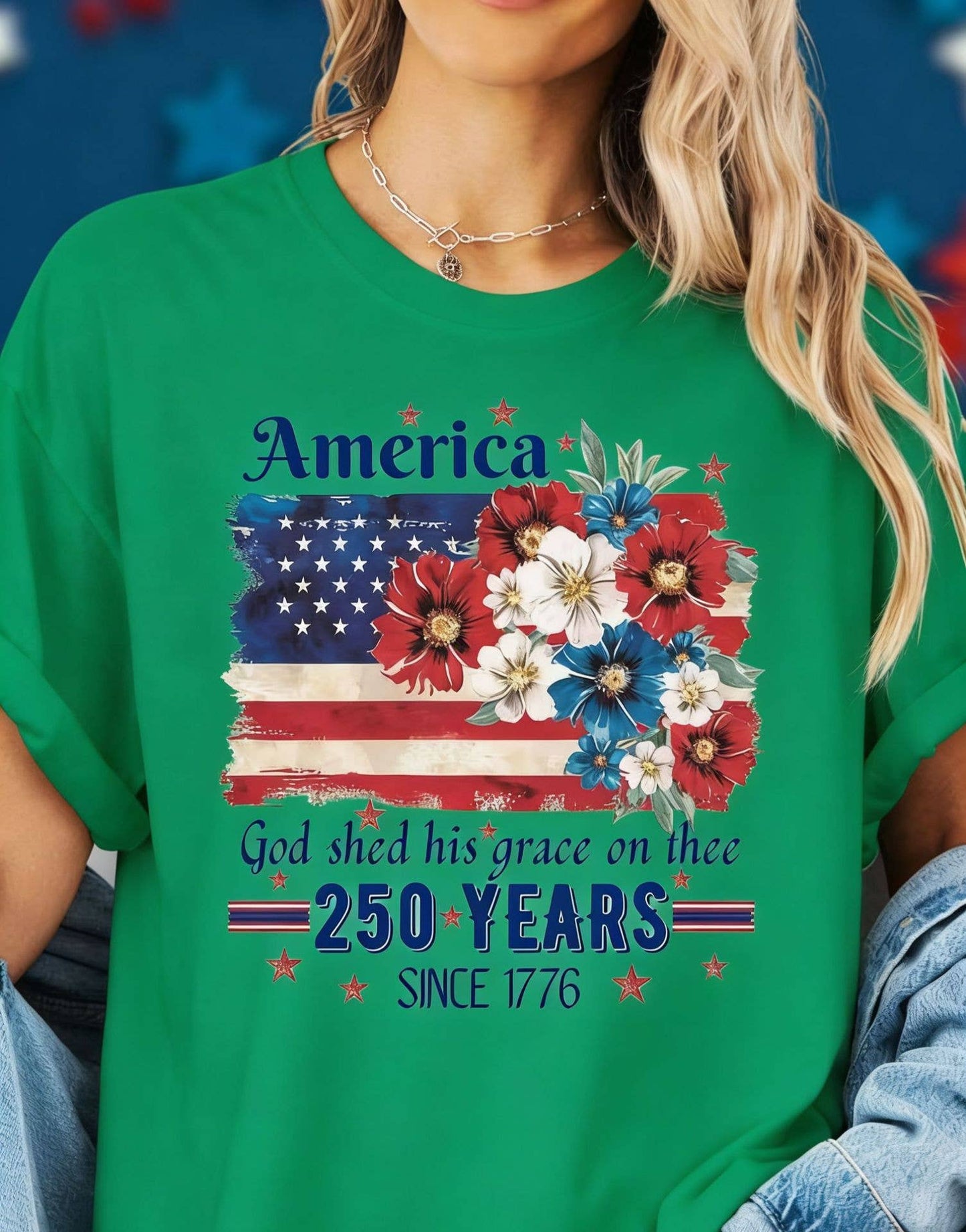 250th Floral Flag Cotton Tee