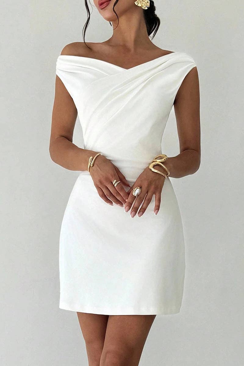 Off-Shoulder Elegant Casual Dress - The Season Boutique