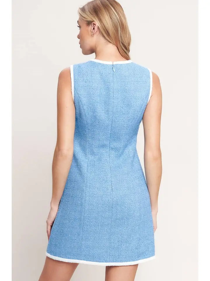 Solid Woven Mini Dress - The Season Boutique