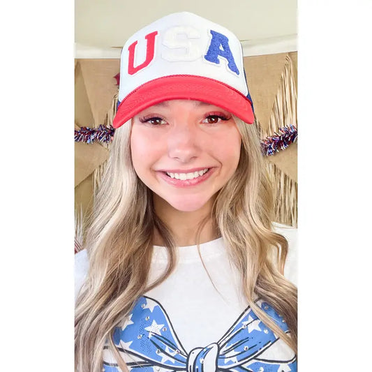 USA Soft Chenille Trucker Hat