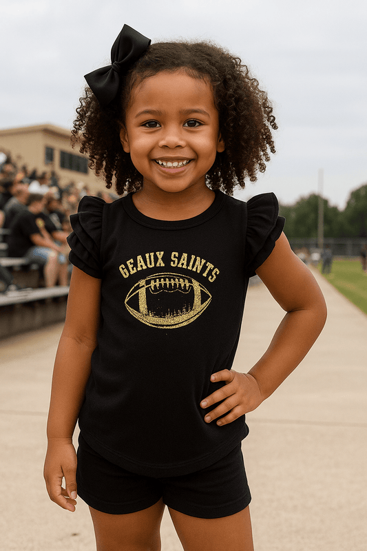 Geaux Saints Toddler Flutter Sleeve - The Season Boutique